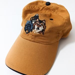 New hiking  dad hat camping outdoors wolf bear